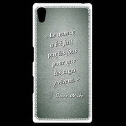 Coque Personnalisée Sony Xpéria Z5 Fous sages Vert Citation Oscar Wilde