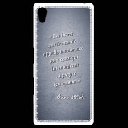 Coque Personnalisée Sony Xpéria Z5 Les livres Bleu Citation Oscar Wilde