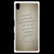 Coque Personnalisée Sony Xpéria Z5 Les livres Sepia Citation Oscar Wilde