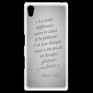 Coque Personnalisée Sony Xpéria Z5 Saint pêcheur Gris Citation Oscar Wilde