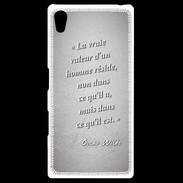 Coque Personnalisée Sony Xpéria Z5 Vrai valeur Gris Citation Oscar Wilde
