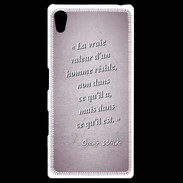 Coque Personnalisée Sony Xpéria Z5 Vraie valeur Rose Citation Oscar Wilde