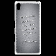 Coque Personnalisée Sony Xpéria Z5 Jeuness folie Noir Citation Oscar Wilde