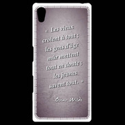 Coque Personnalisée Sony Xpéria Z5 Les vieux Violet Citation Oscar Wilde