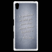 Coque Personnalisée Sony Xpéria Z5 Pessimiste Bleu Citation Oscar Wilde