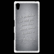 Coque Personnalisée Sony Xpéria Z5 Pessimiste Noir Citation Oscar Wilde