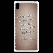 Coque Personnalisée Sony Xpéria Z5 Pessimiste Rouge Citation Oscar Wilde