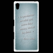 Coque Personnalisée Sony Xpéria Z5 Pessimiste Turquoise Citation Oscar Wilde