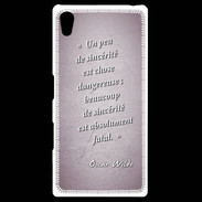 Coque Personnalisée Sony Xpéria Z5 Sincérité fatale Rose Citation Oscar Wilde