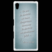 Coque Personnalisée Sony Xpéria Z5 Sincérité fatale Turquoise Citation Oscar Wilde