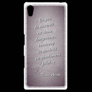 Coque Personnalisée Sony Xpéria Z5 Sincérité fatale Violet Citation Oscar Wilde