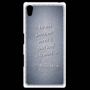 Coque Personnalisée Sony Xpéria Z5 Survie mort Bleu Citation Oscar Wilde