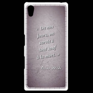 Coque Personnalisée Sony Xpéria Z5 Survie mort Violet Citation Oscar Wilde