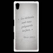 Coque Personnalisée Sony Xpéria Z5 Ami poignardée Gris Citation Oscar Wilde