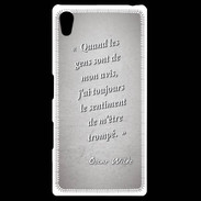 Coque Personnalisée Sony Xpéria Z5 Avis gens Gris Citation Oscar Wilde