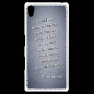 Coque Personnalisée Sony Xpéria Z5 Bons heureux Bleu Citation Oscar Wilde