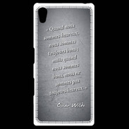 Coque Personnalisée Sony Xpéria Z5 Bons heureux Noir Citation Oscar Wilde