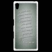 Coque Personnalisée Sony Xpéria Z5 Bons heureux Vert Citation Oscar Wilde