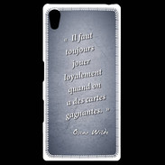 Coque Personnalisée Sony Xpéria Z5 Cartes gagnantes Bleu Citation Oscar Wilde