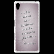 Coque Personnalisée Sony Xpéria Z5 Cartes gagnantes Rose Citation Oscar Wilde