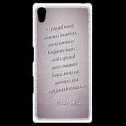 Coque Personnalisée Sony Xpéria Z5 Bons heureux Rose Citation Oscar Wilde