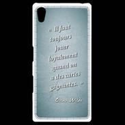 Coque Personnalisée Sony Xpéria Z5 Cartes gagnantes Turquoise Citation Oscar Wilde