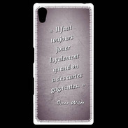 Coque Personnalisée Sony Xpéria Z5 Cartes gagnantes Violet Citation Oscar Wilde