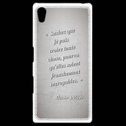 Coque Personnalisée Sony Xpéria Z5 Croire Gris Citation Oscar Wilde