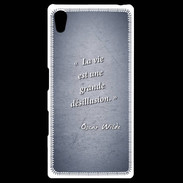 Coque Personnalisée Sony Xpéria Z5 Désillusion vie Bleu Citation Oscar Wilde