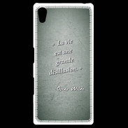 Coque Personnalisée Sony Xpéria Z5 Désillusion vie Vert Citation Oscar Wilde
