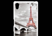 Coque Personnalisée Sony Xpéria Z5 Tour Eiffel rouge sur fond en noir et blanc