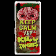 Coque Personnalisée Sony Xpéria Z5 Keep Calm and Kill Zombies Cervelle