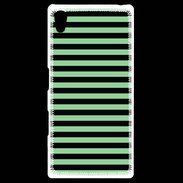 Coque Personnalisée Sony Xpéria Z5 rayures vert d'eau et noires