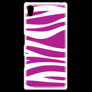 Coque Personnalisée Sony Xpéria Z5 zèbre rose & blanc