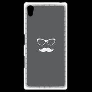 Coque Personnalisée Sony Xpéria Z5 moustache gris & blanc