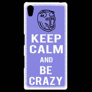 Coque Personnalisée Sony Xpéria Z5 Keep calm Be Crazy Bleu
