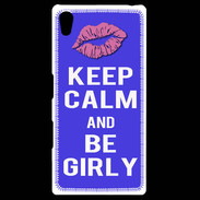 Coque Personnalisée Sony Xpéria Z5 Keep Calm Girly Bleu