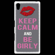 Coque Personnalisée Sony Xpéria Z5 Keep Calm Girl Gris