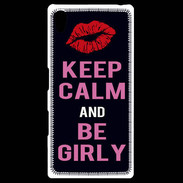 Coque Personnalisée Sony Xpéria Z5 Keep Calm Girly Noir