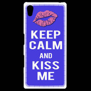 Coque Personnalisée Sony Xpéria Z5 Keep Calm Kiss me Bleu