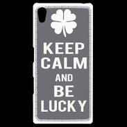 Coque Personnalisée Sony Xpéria Z5 Keep Calm Be lucky Gris