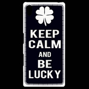 Coque Personnalisée Sony Xpéria Z5 Keep Calm Be lucky Noir