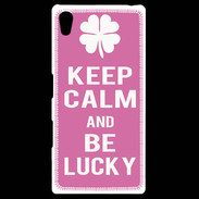 Coque Personnalisée Sony Xpéria Z5 Keep Calm Be Lucky Rose