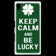 Coque Personnalisée Sony Xpéria Z5 Keep Calm Be lucky Vert