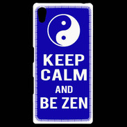Coque Personnalisée Sony Xpéria Z5 Keep Calm Be Zen Bleu