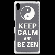Coque Personnalisée Sony Xpéria Z5 Keep Calm Be Zen Gris