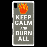 Coque Personnalisée Sony Xpéria Z5 Keep Calm Burn Gris