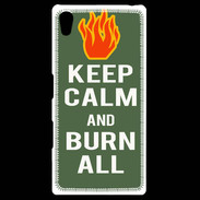 Coque Personnalisée Sony Xpéria Z5 Keep Calm Burn Kaki