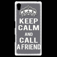 Coque Personnalisée Sony Xpéria Z5 Keep Calm Call friend Gris