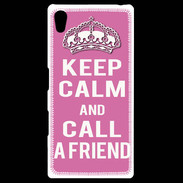 Coque Personnalisée Sony Xpéria Z5 Keep Calm Call Rose